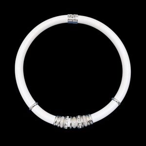 Erwin Pearl sterling silver white silicon crystal choker necklace - GM590